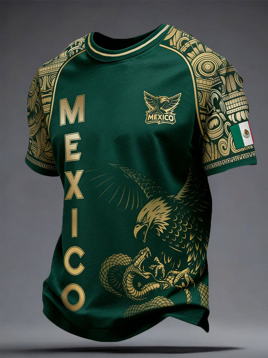 Camiseta estampada para hombres, amantes del fútbol mexicano