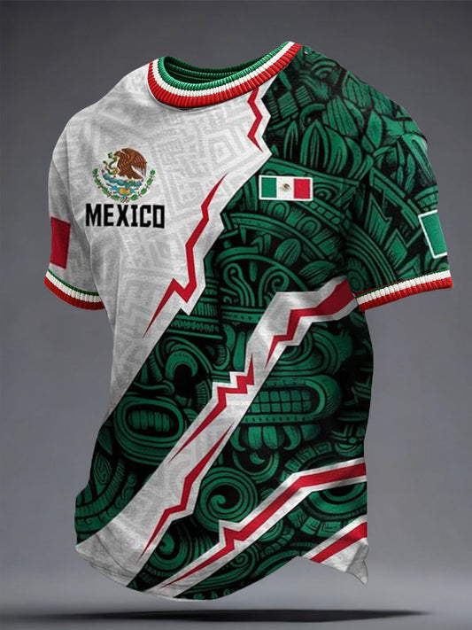 Camiseta estampada para hombres, amantes del fútbol mexicano