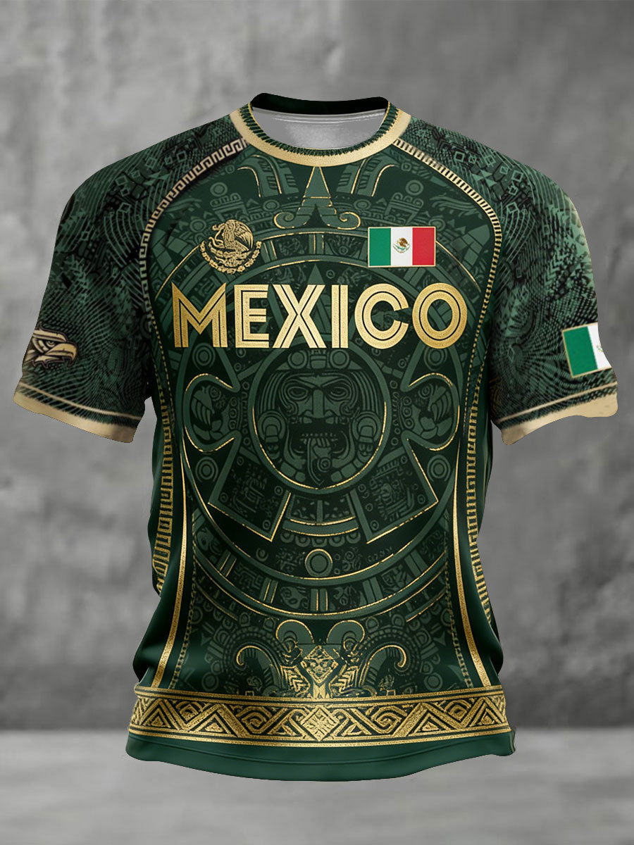 Camiseta estampada para hombres, amantes del fútbol mexicano