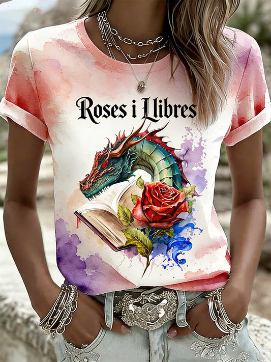 Camiseta estampada del Día de San Jorge para mujer