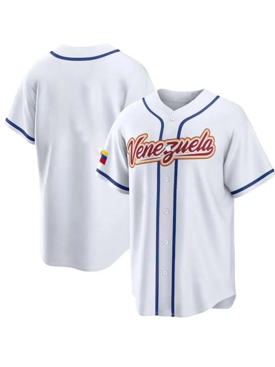 Camisa casual con estampado de béisbol de Venezuela para hombre