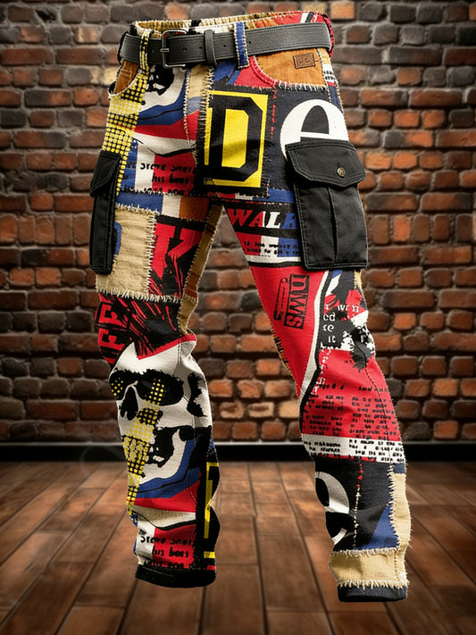 Hombres Retro Vacaciones de negocios Punk Art Print Casual Workwear Pantalones