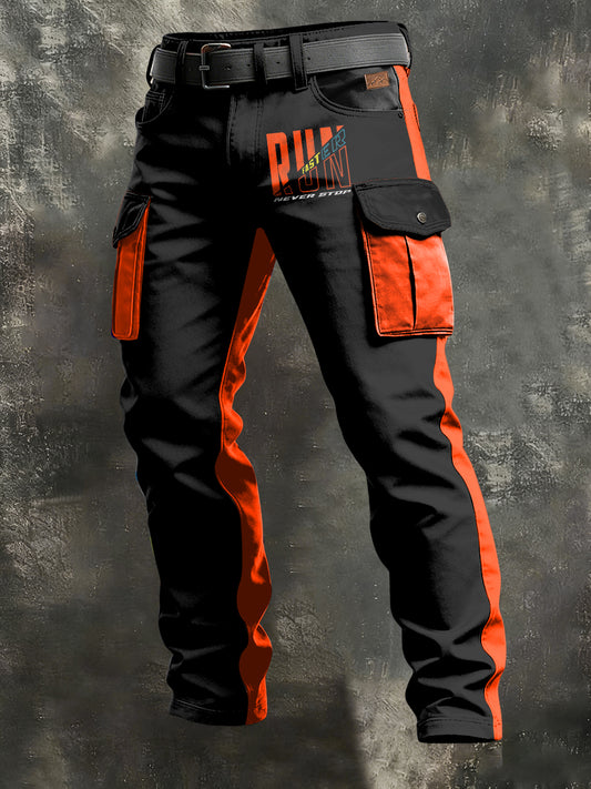 Retro de los hombres de vacaciones de negocios de arte de impresión Casual Workwear Pantalones