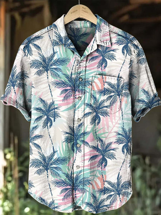 Fresh Coconut Grove Impreso Casual Camisa de manga corta