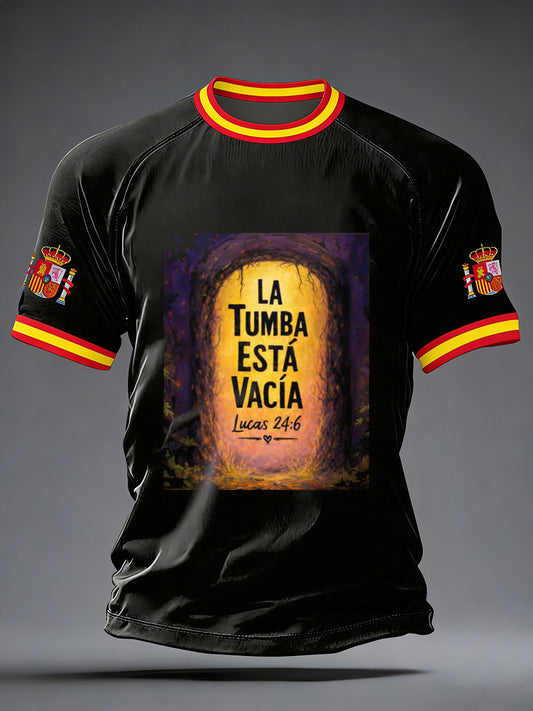 Hombre España SEMANA SANTA La Tumba Está Vacía - Lucas 24:6 Short Sleeve T-shirt