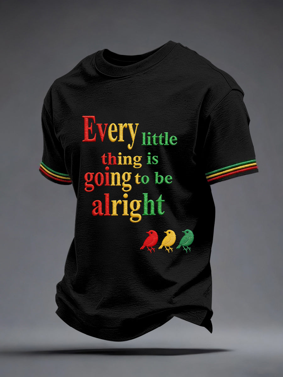 Camiseta inspirada música del patrón del bordado del reggae de los hombres