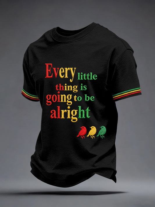 Camiseta inspirada música del patrón del bordado del reggae de los hombres