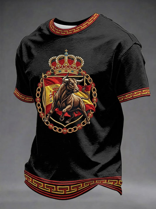 Camiseta casual con estampado español para hombre