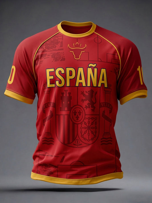 Camiseta estampada para hombres, amantes del fútbol español