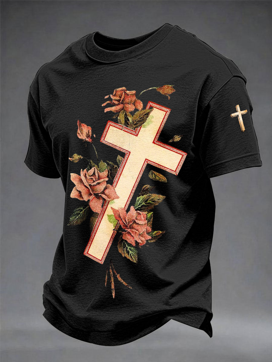 Camisetas casuales impresas de la fe de los hombres