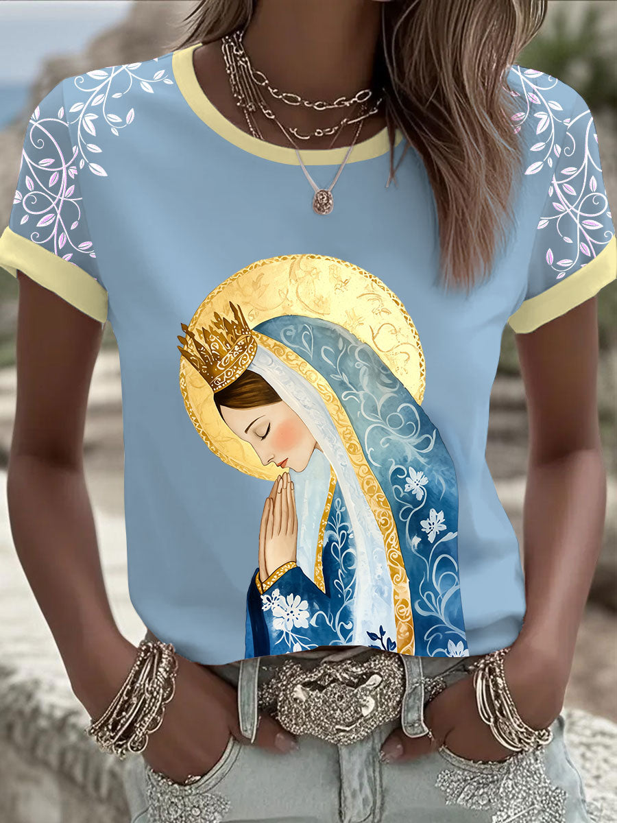Camisetas casuales de fe para mujer