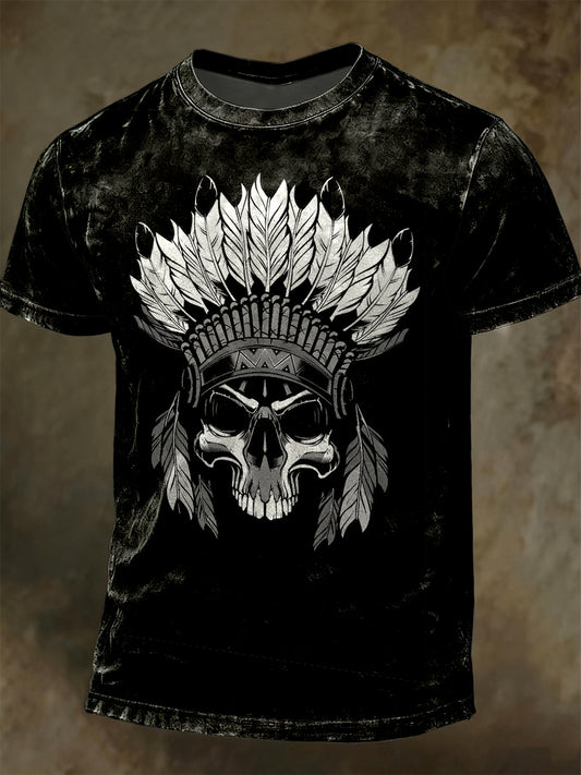 Mexican Skull Print Casual Camiseta de manga corta