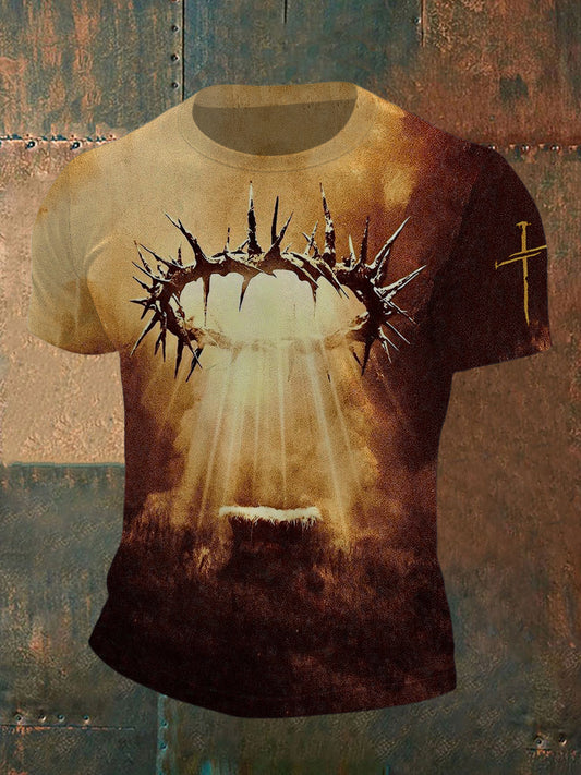 Camiseta de manga corta con estampado de corona de espina