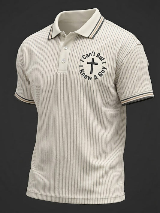 Camisa estampada para hombre con el mensaje «I Can't But I Know A Guy»