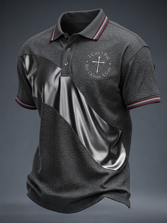 Camisa estampada para hombre con el mensaje «I Can't But I Know A Guy»