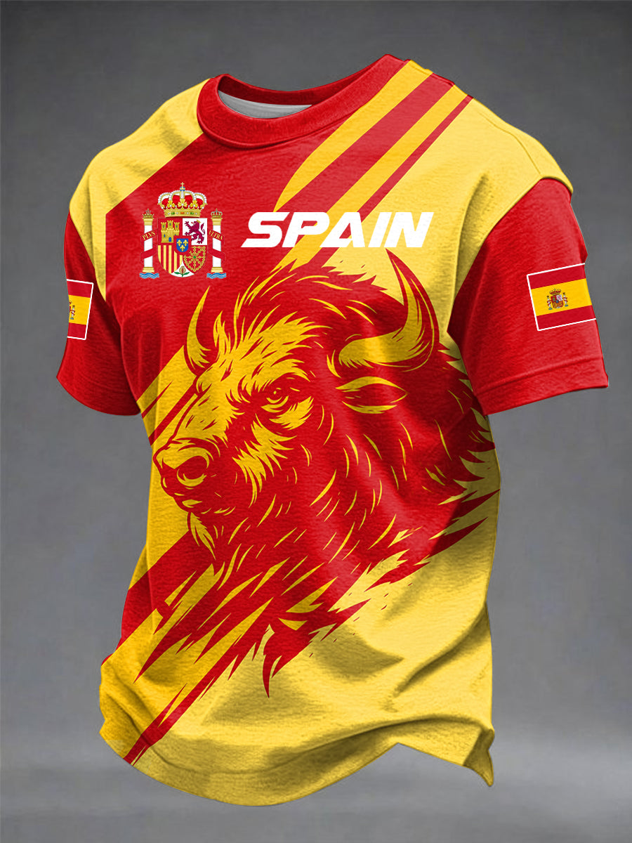 Camiseta estampada de fútbol español para hombre