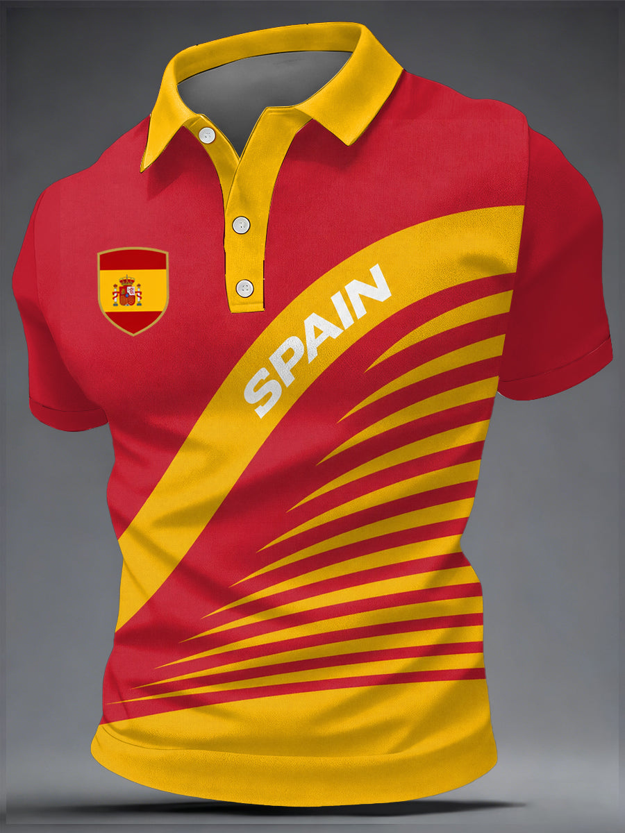 Top casual con estampado de fútbol español para hombre