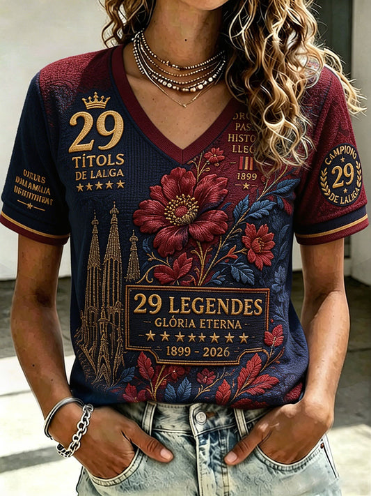 Camiseta estampada para amantes del fútbol, orgullo de España, para mujer