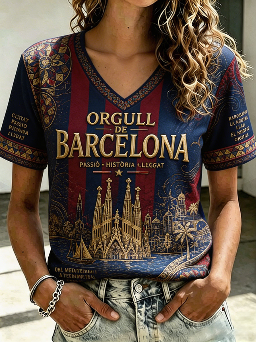 Camiseta con estampado Barcelona Football Lover para mujer