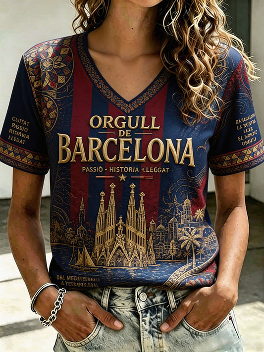 Camiseta con estampado Barcelona Football Lover para mujer