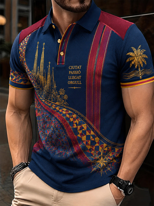 Camisetas casuales estampadas para amantes del fútbol de Barcelona para hombre