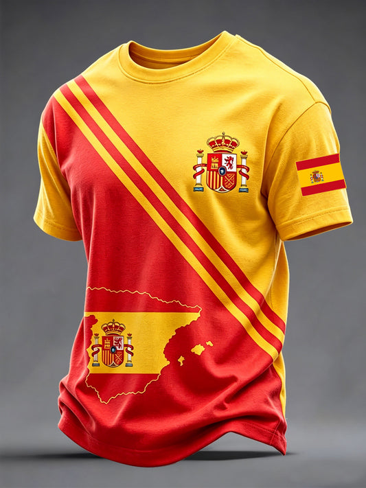 Camiseta casual con estampado para hombres, regalo para aficionados al fútbol español