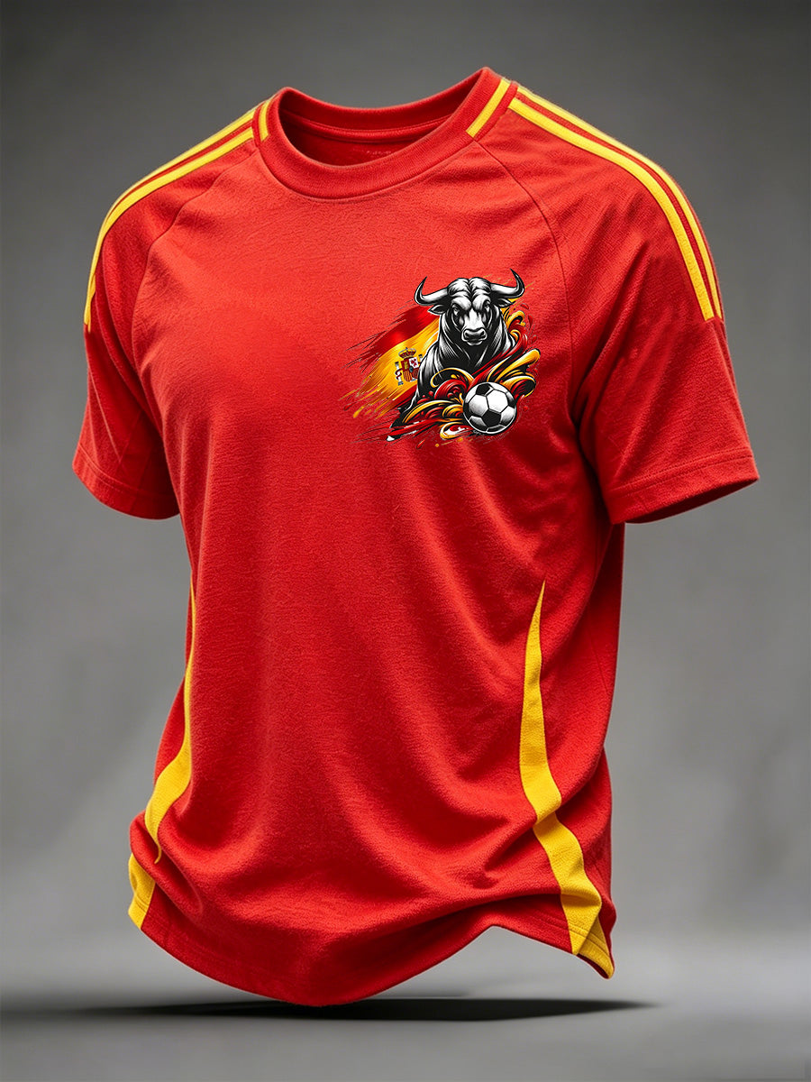 Camiseta casual con estampado para hombres, regalo para aficionados al fútbol español