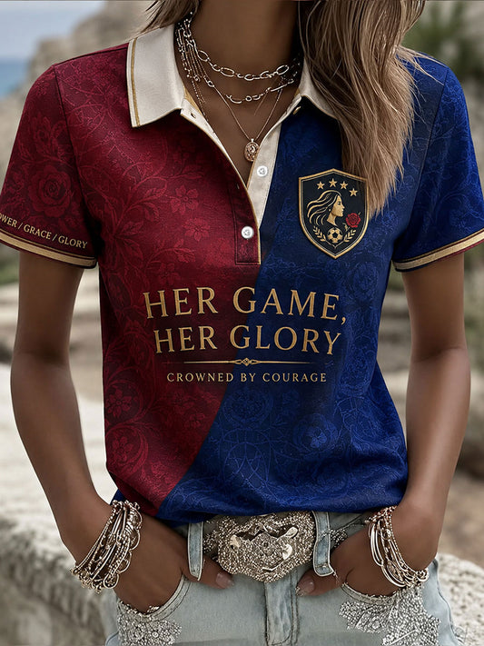 Camisetas informales estampadas de la reina de Europa para mujer