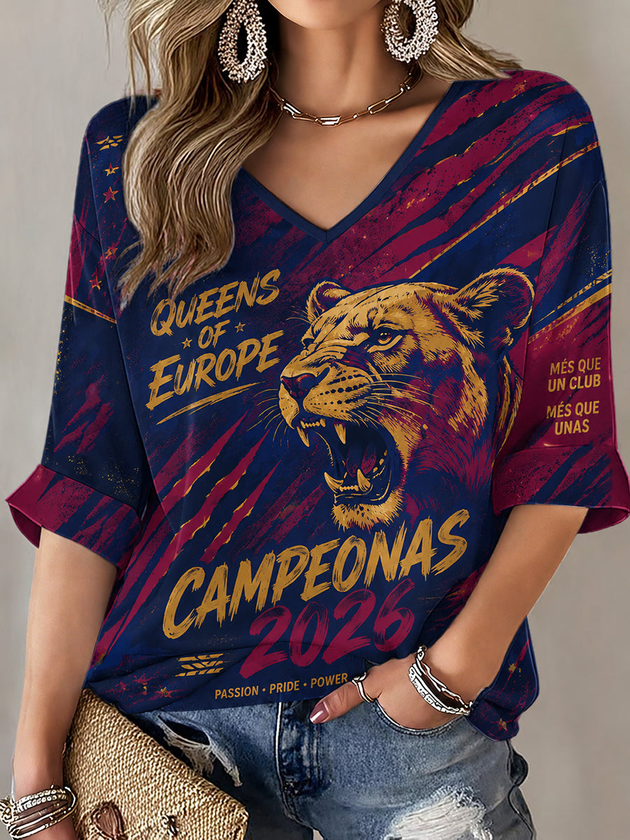 Camiseta retro de campeona de fútbol para mujer