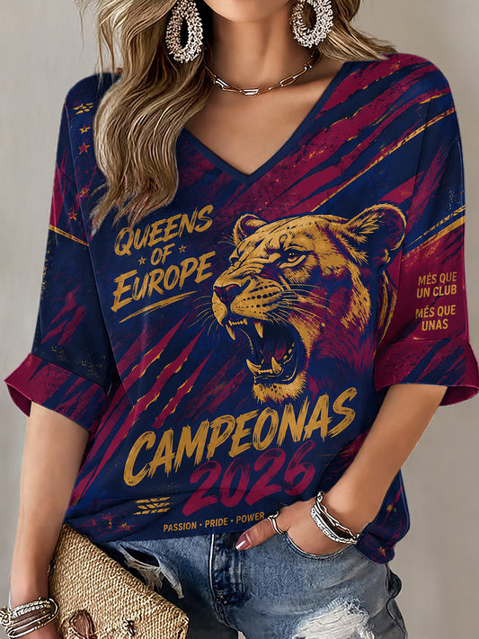 Camiseta retro de campeona de fútbol para mujer