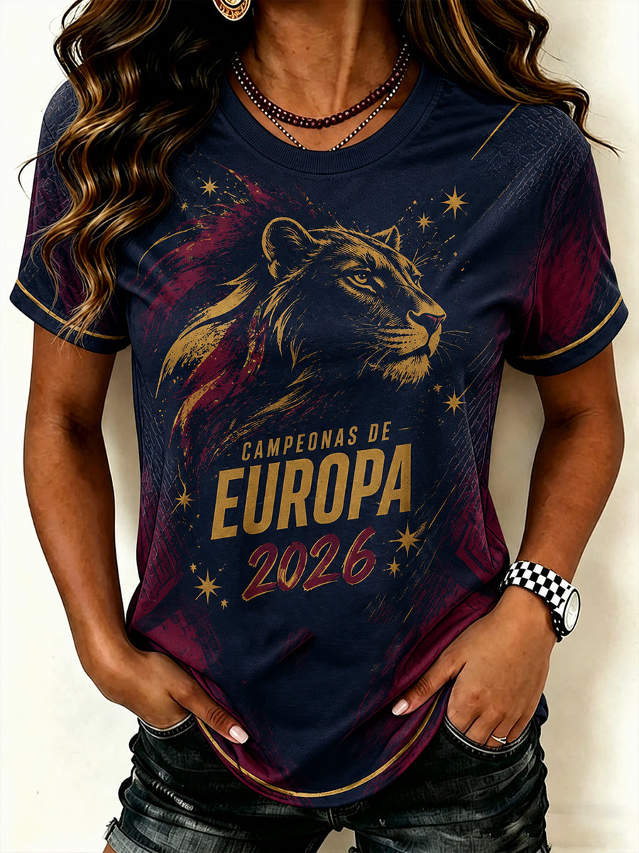 Camiseta retro de campeona de fútbol para mujer