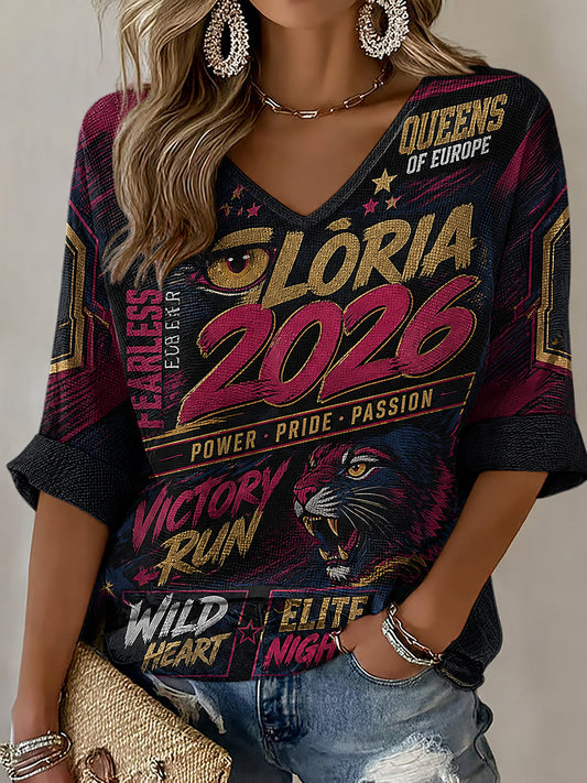 Camiseta retro de campeona de fútbol para mujer