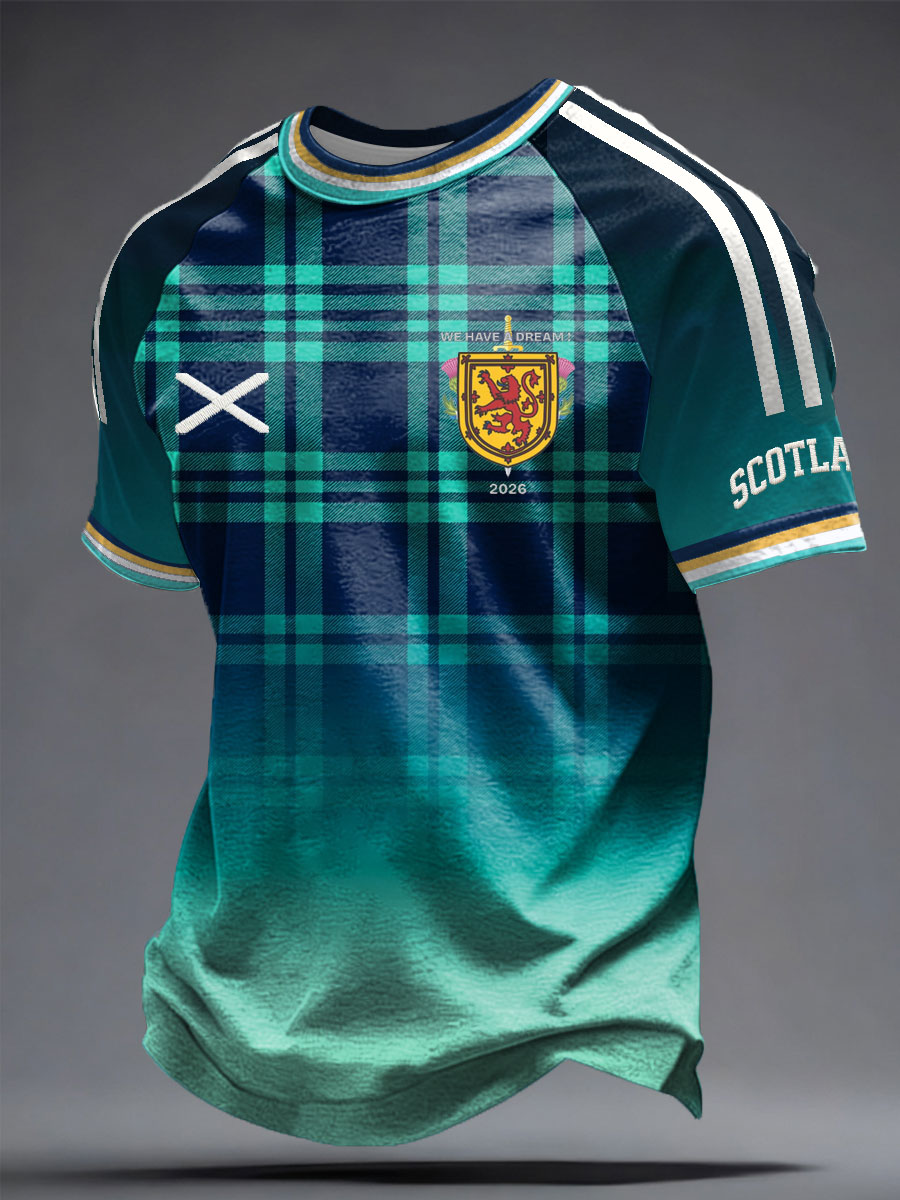 Camiseta de manga corta para hombre, estampada con diseño de amante del fútbol y Escocia, talla británica