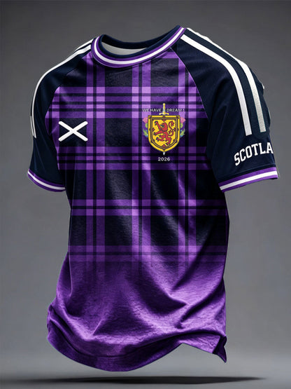 Camiseta de manga corta para hombre, estampada con diseño de amante del fútbol y Escocia, talla británica