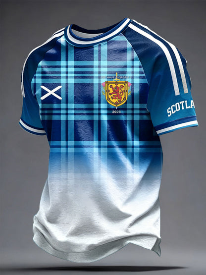 Camiseta de manga corta para hombre, estampada con diseño de amante del fútbol y Escocia, talla británica
