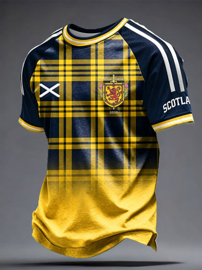 Camiseta de manga corta para hombre, estampada con diseño de amante del fútbol y Escocia, talla británica