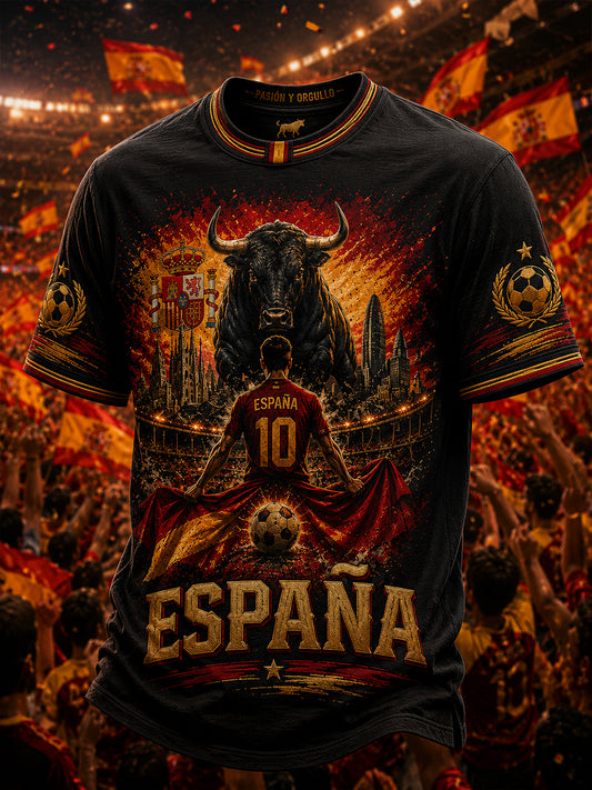 Camiseta de manga corta para hombres, amante del fútbol español