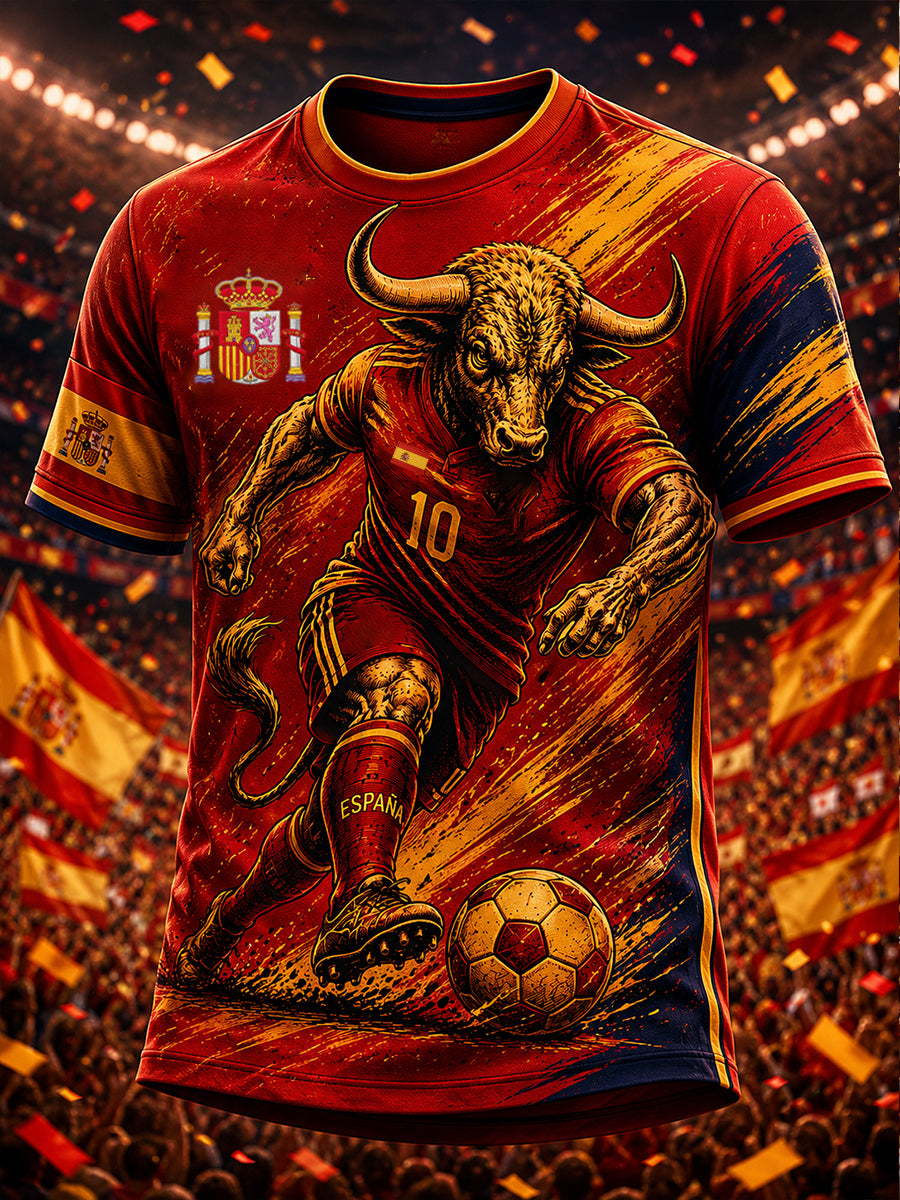 Camiseta de manga corta para hombres, amante del fútbol español
