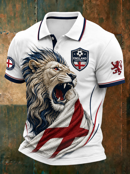 Retro England Football Fan Art Print Casual Jersey