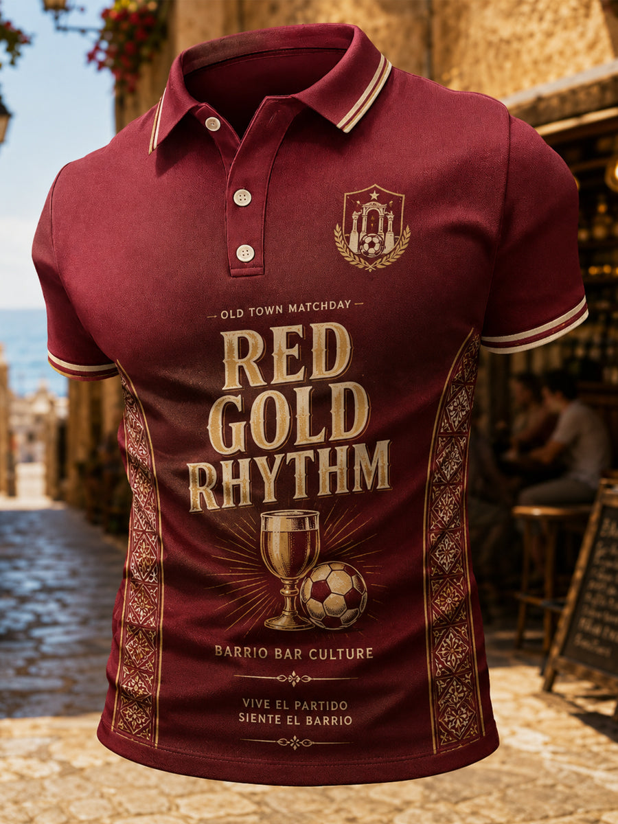 Polo casual con estampado para hombres, regalo para aficionados al fútbol