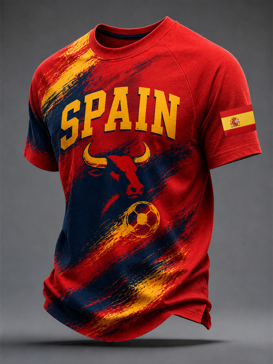 Camiseta casual estampada de regalo para hombres, aficionados al fútbol español