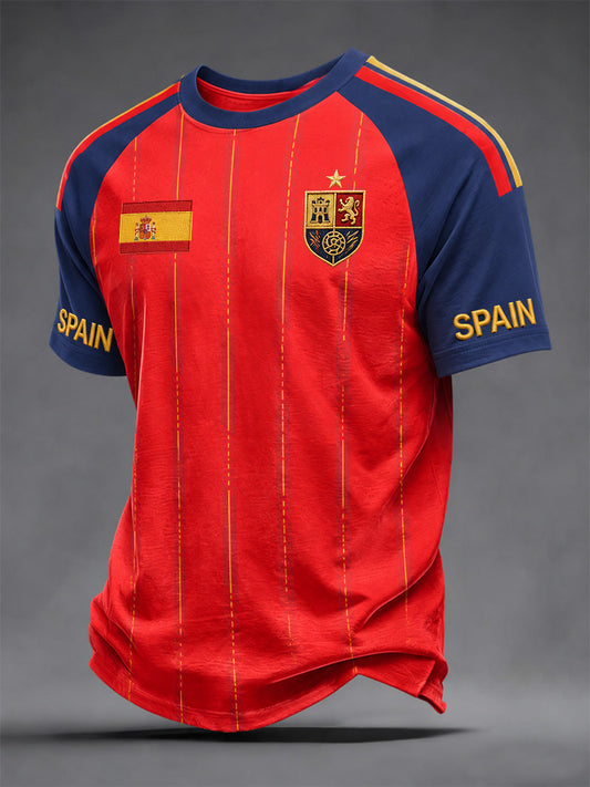 Camiseta casual estampada de regalo para hombres, aficionados al fútbol español