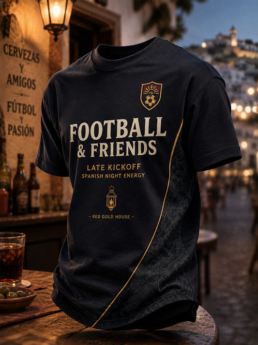 Camiseta casual estampada para hombres, regalo ideal para aficionados al fútbol