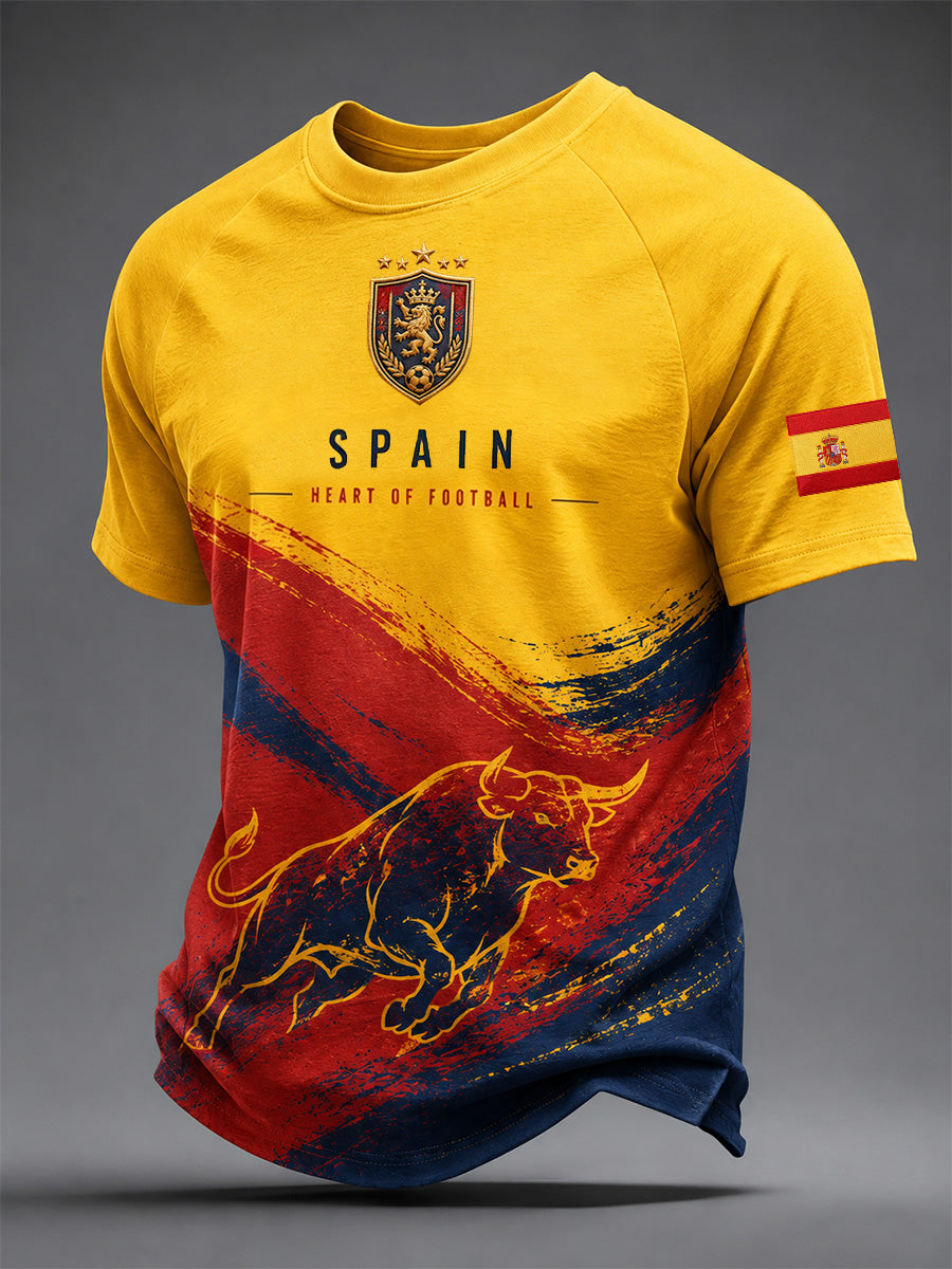 Camiseta casual estampada de regalo para hombres, aficionados al fútbol español
