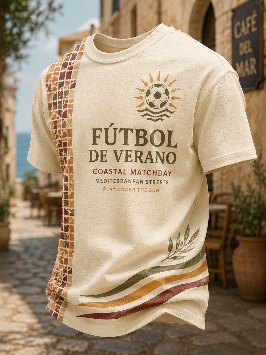Camiseta casual estampada para hombres, regalo ideal para aficionados al fútbol