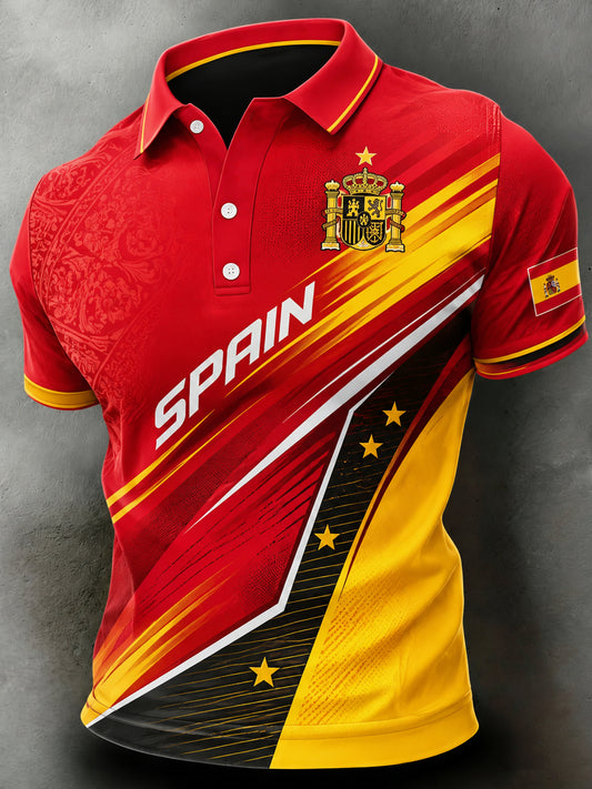 Polo de la impresión del arte que anima del fútbol español de los hombres