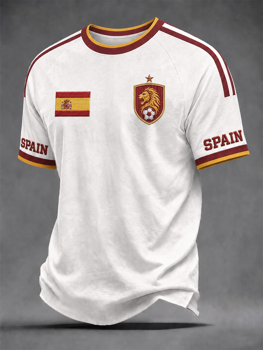 Camiseta casual estampada de regalo para hombres, aficionados al fútbol español