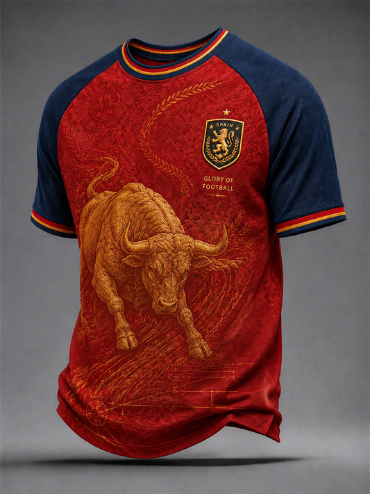 Camiseta casual estampada de regalo para hombres, aficionados al fútbol español