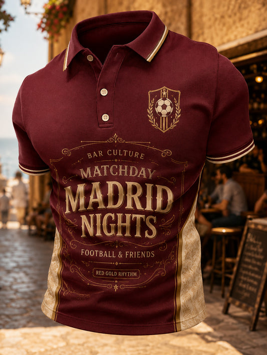 Polo casual con estampado para hombres, regalo para aficionados al fútbol
