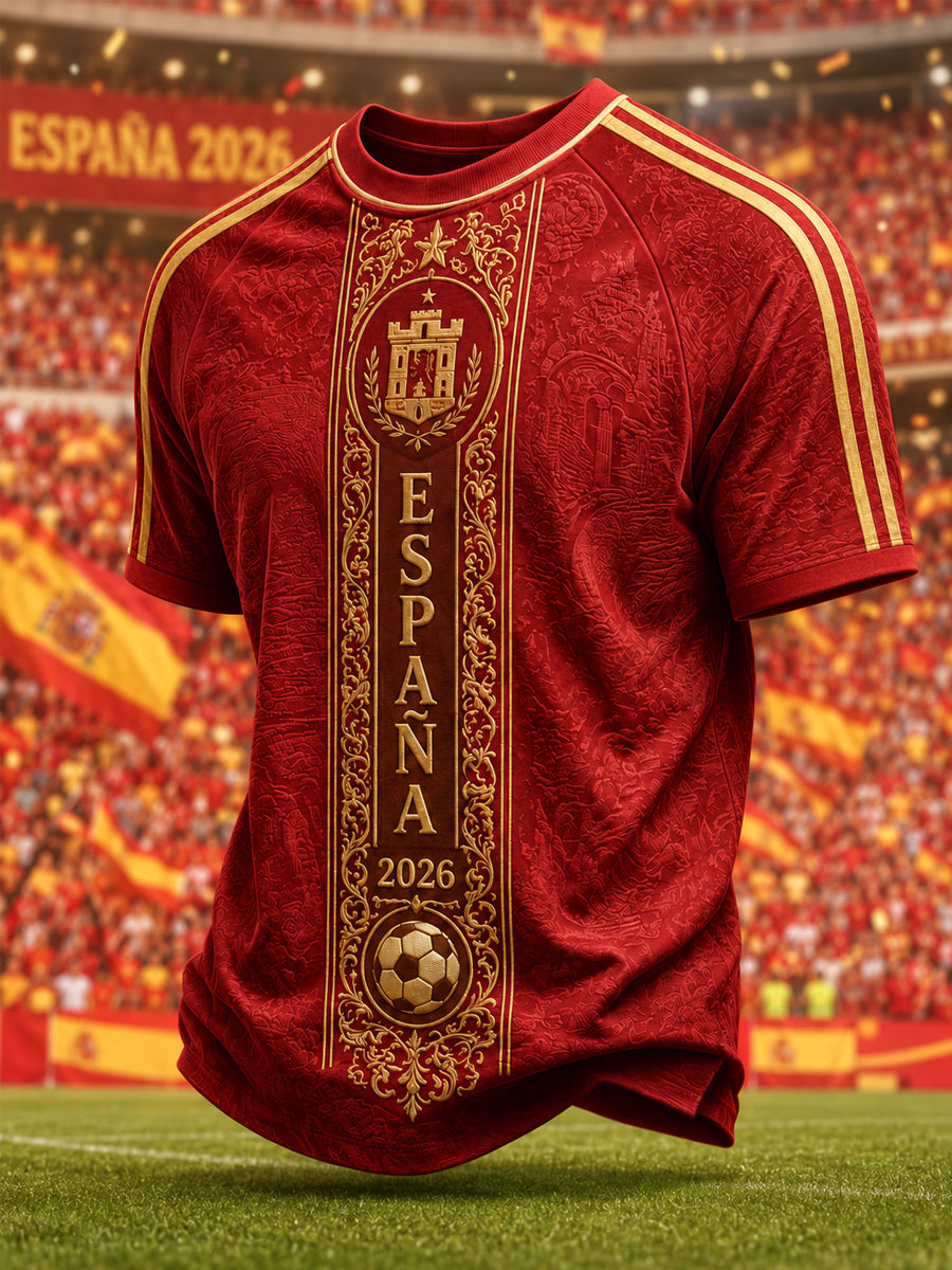 Camiseta casual estampada para hombres, regalo ideal para aficionados al fútbol